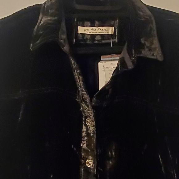 FREE PEOPLE La Luna Crushed Velvet Blouse - Picture 7 of 16